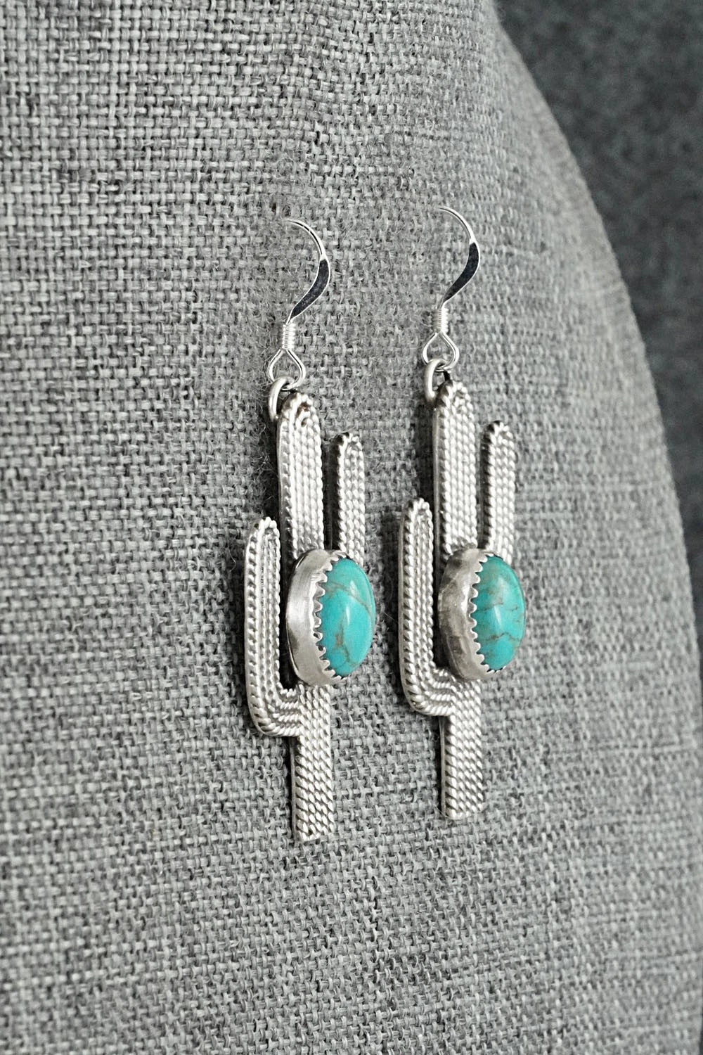 Turquoise & Sterling Silver Earrings - Annette Chiquito
