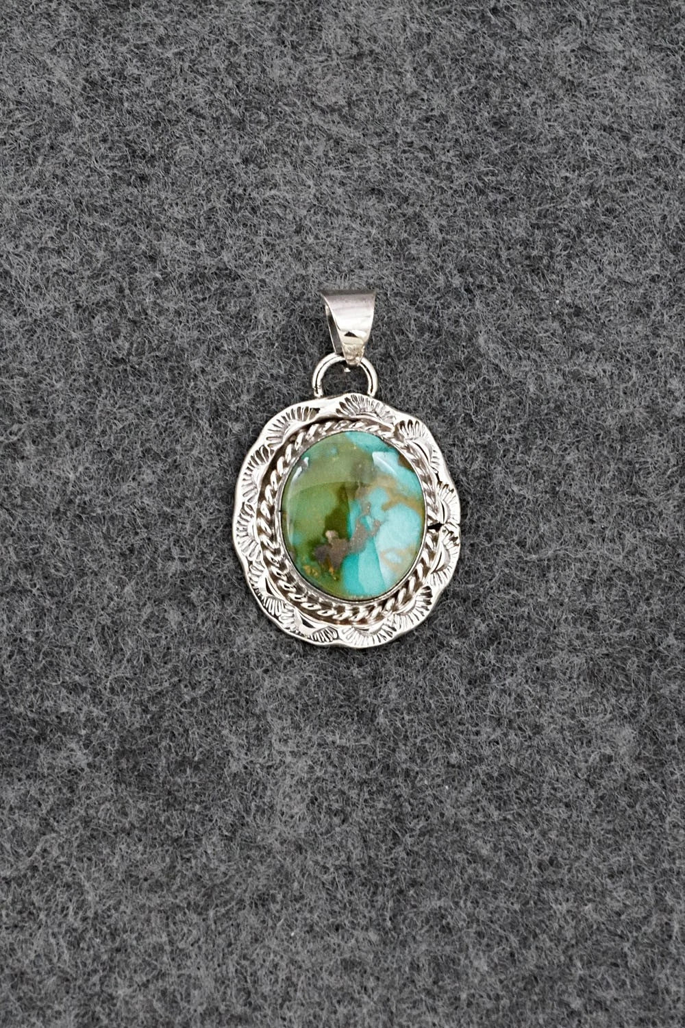 Turquoise and Sterling Silver Pendant - Gene Martinez