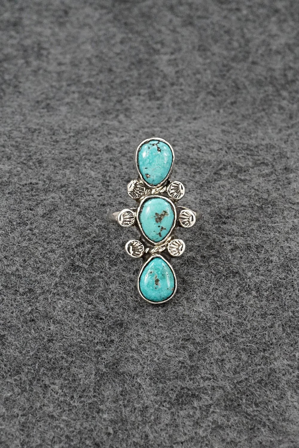 Turquoise & Sterling Silver Ring - Priscilla Reeder - Size 8