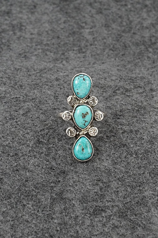 Turquoise & Sterling Silver Ring - Priscilla Reeder - Size 8