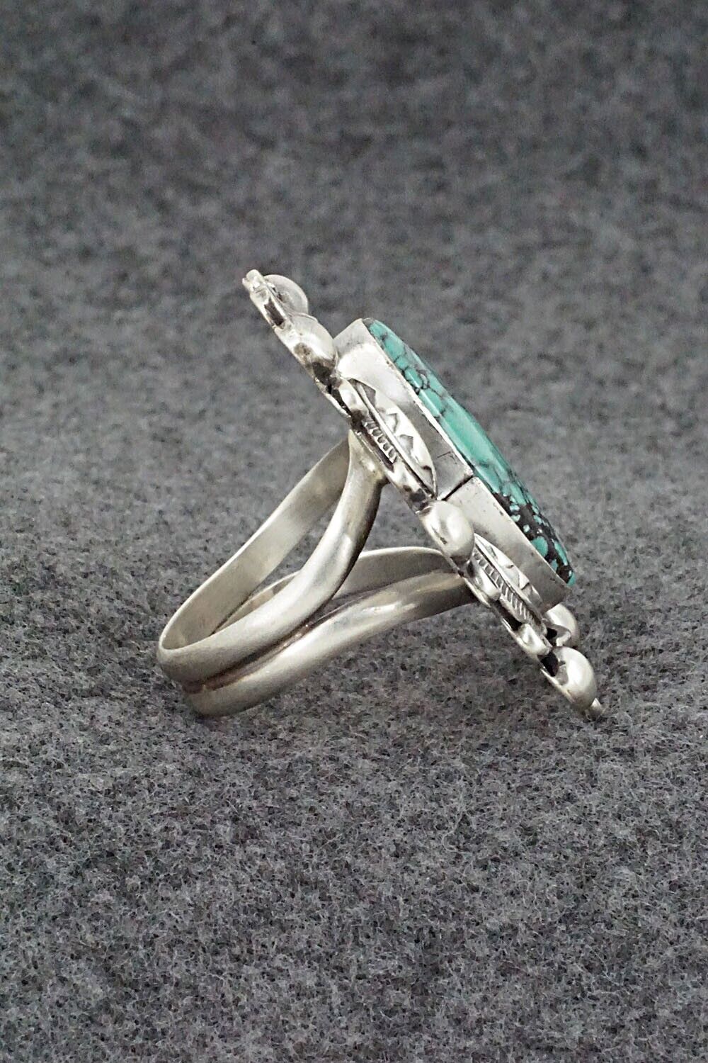 Turquoise & Sterling Silver Ring - Wilson Dawes - Size 11.5