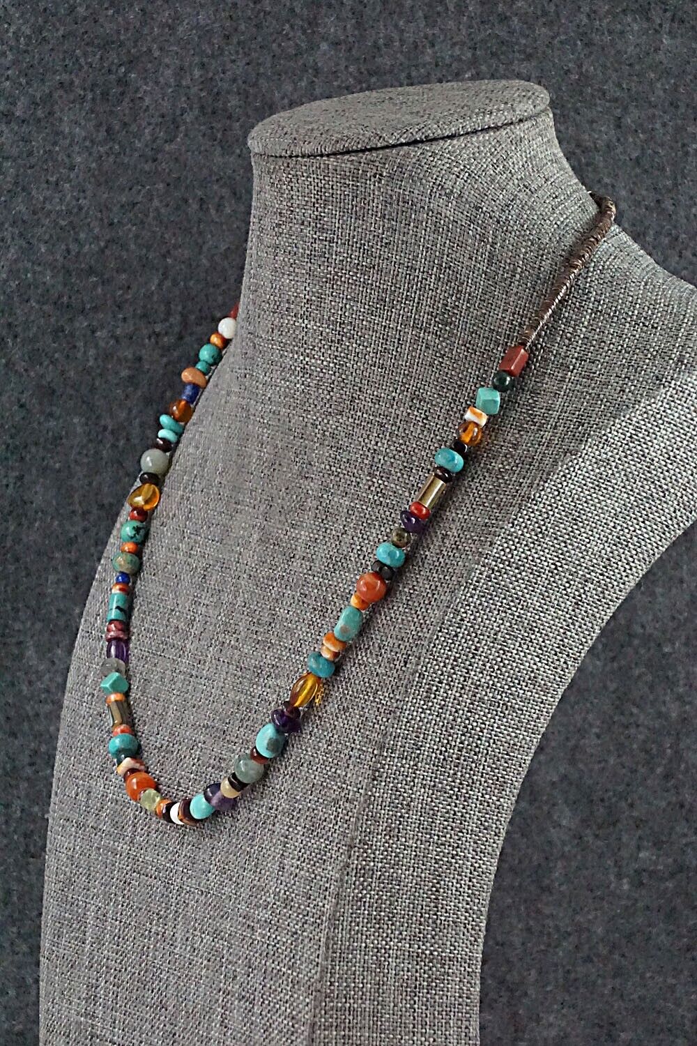 Multi-Stone and Sterling Silver Necklace - Helen Tsosie