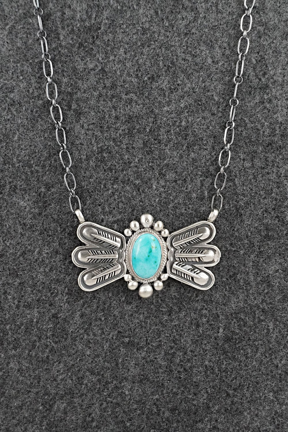 Turquoise & Sterling Silver Necklace - Verley Betone