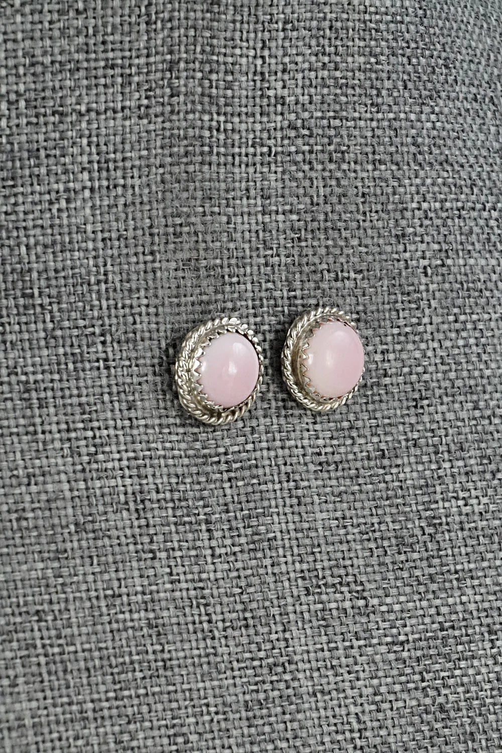 Pink Conch & Sterling Silver Earrings - Esther White