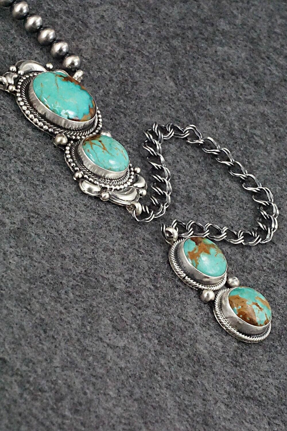Turquoise & Sterling Silver Necklace - Tom Lewis