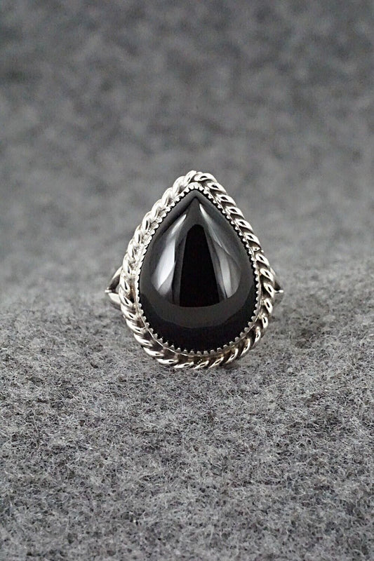 Onyx & Sterling Silver Ring - Arlene Lewis - Size 7