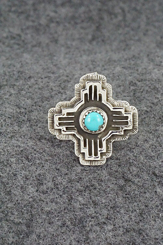 Turquoise and Sterling Silver Ring - Letricia Largo - Size 9