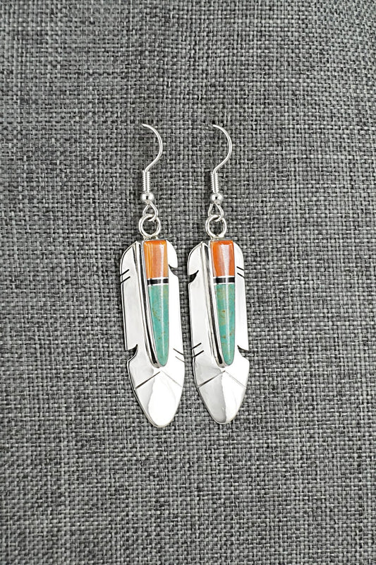 Multi-Stone & Sterling Silver Earrings - Marilyn Yazzie