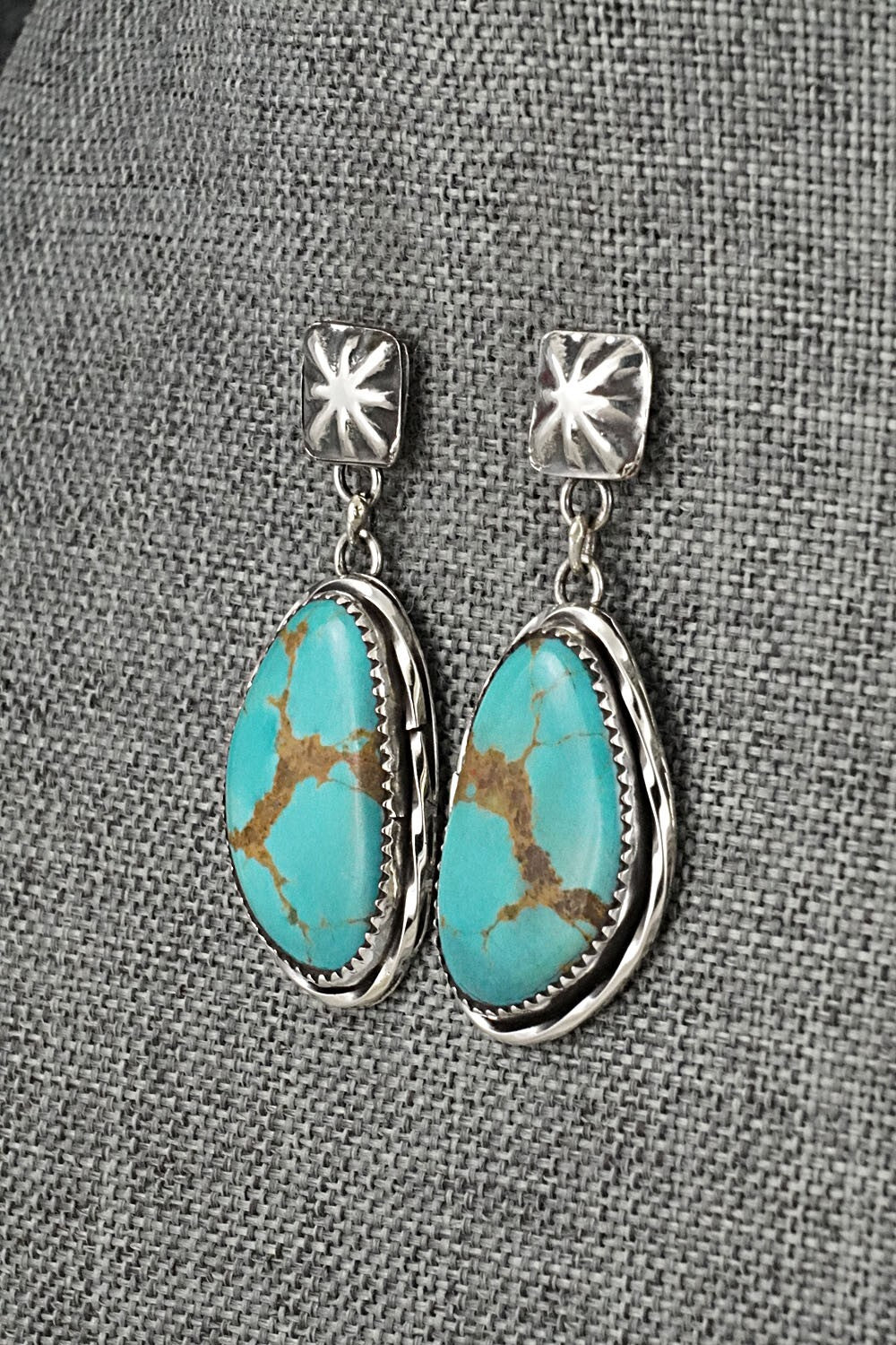 Turquoise & Sterling Silver Earrings - Ernest Hawthorne