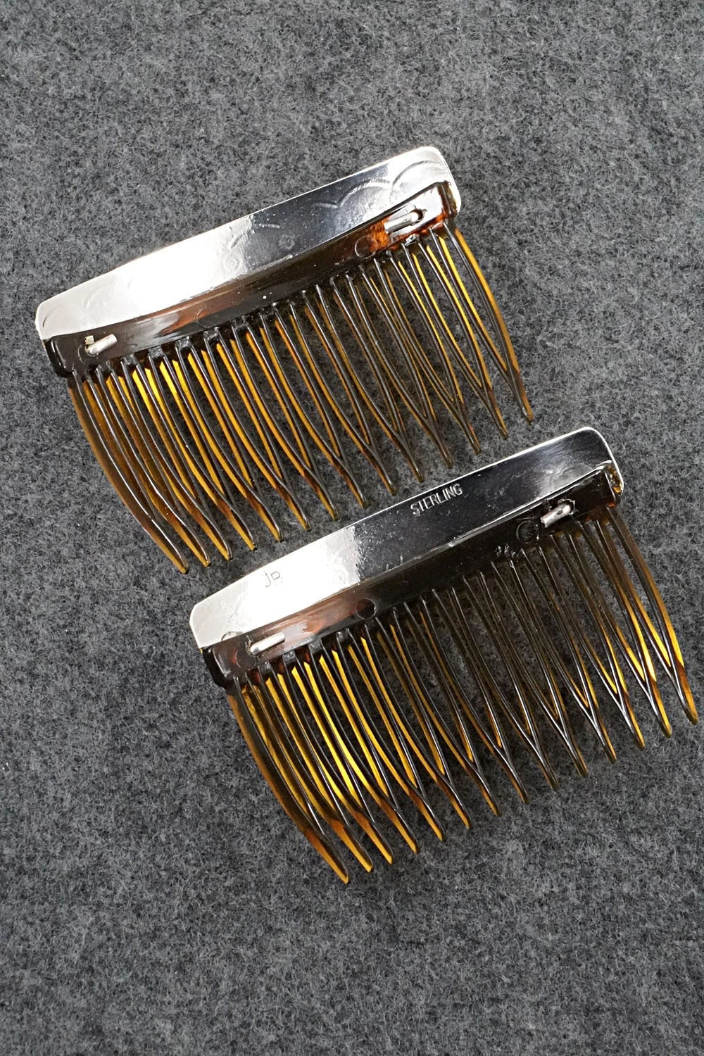 Turquoise & Sterling Silver Hair Combs - Jolene Begay