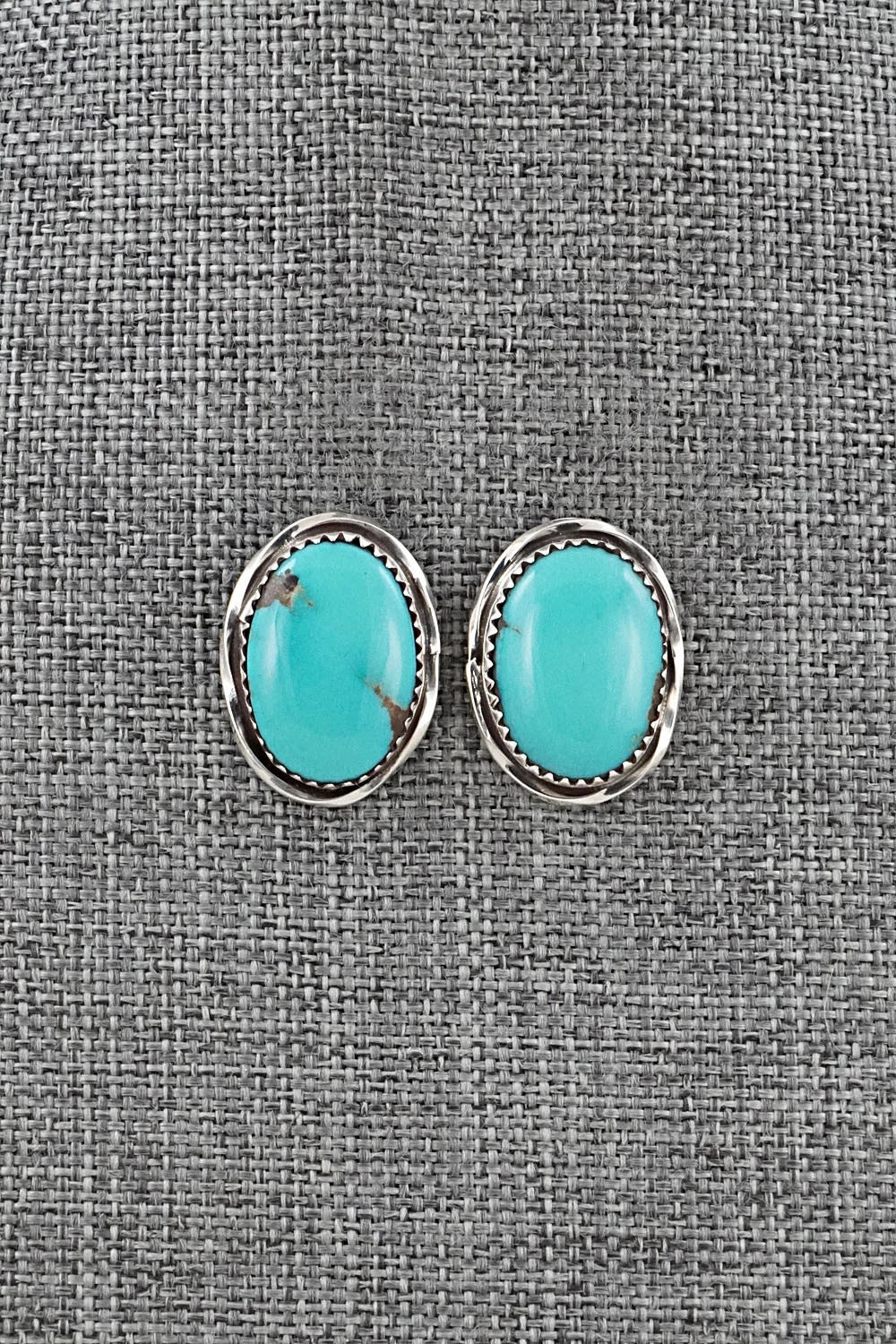 Turquoise & Sterling Silver Earrings - Ernest Hawthorne