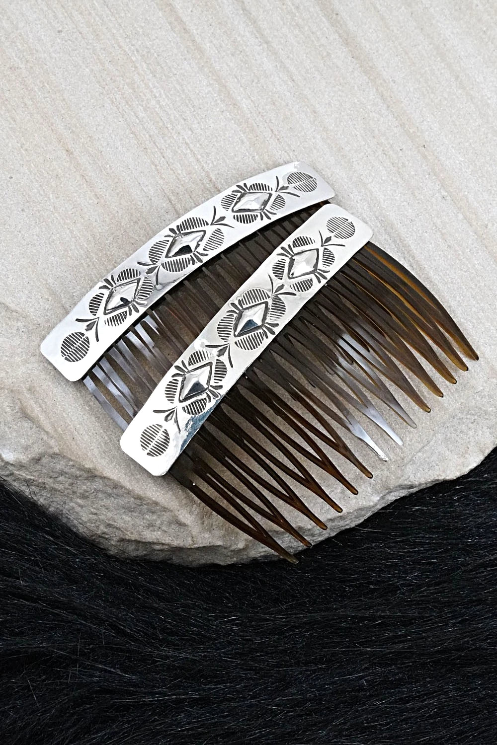 Sterling Silver Hair Combs - Bertha Begay