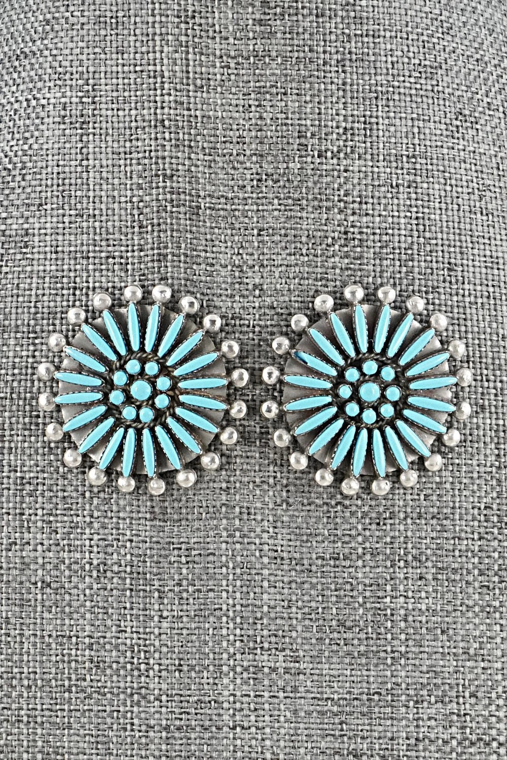Turquoise & Sterling Silver Squash Blossom Set - Sibert Bowannie Sr.