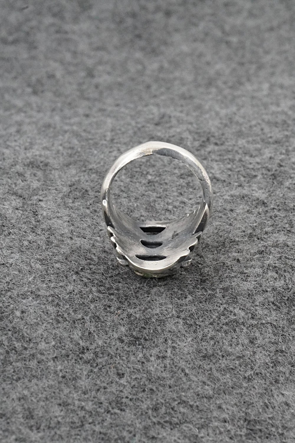 Turquoise & Sterling Silver Ring - Harrison Bitsue - Size 8