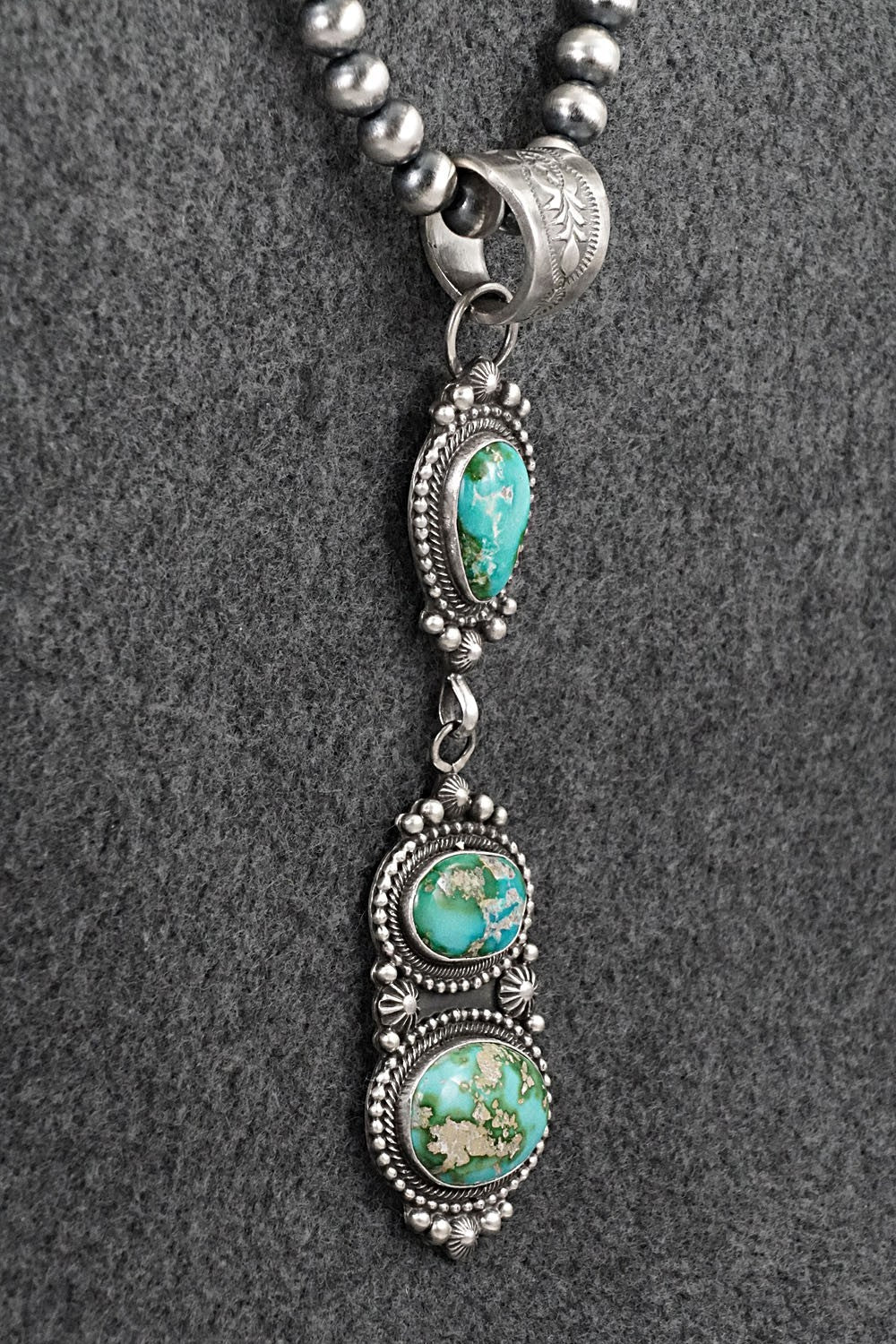 Turquoise & Sterling Silver Necklace - Tom Lewis