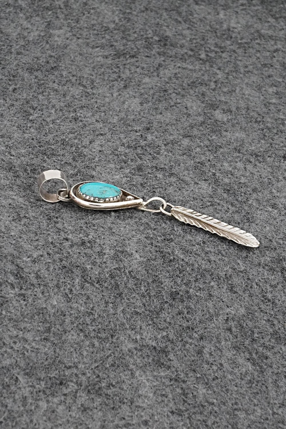 Turquoise & Sterling Silver Pendant - Priscilla Reeder