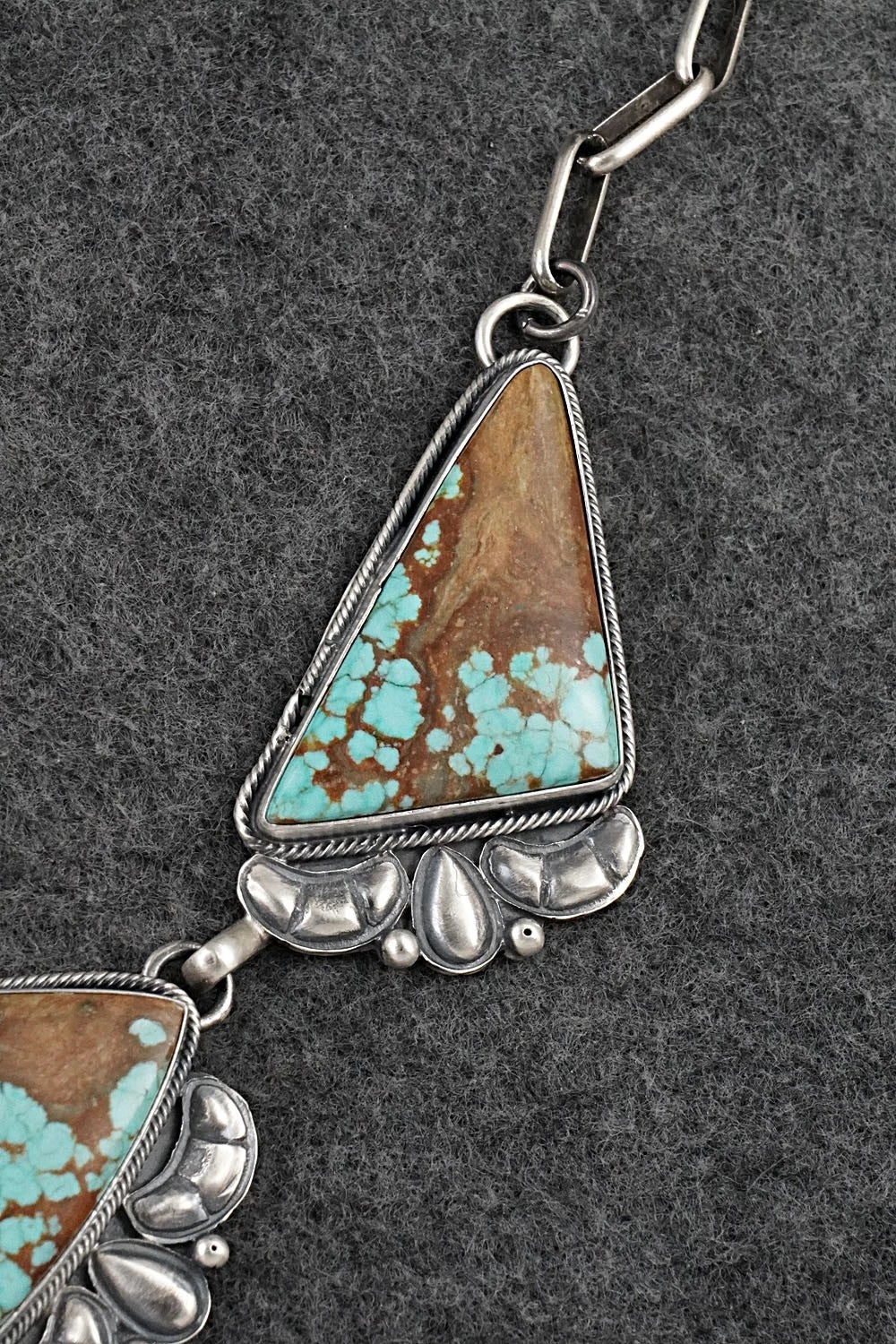 Turquoise & Sterling Silver Necklace and Earrings Set - Paul Livingston