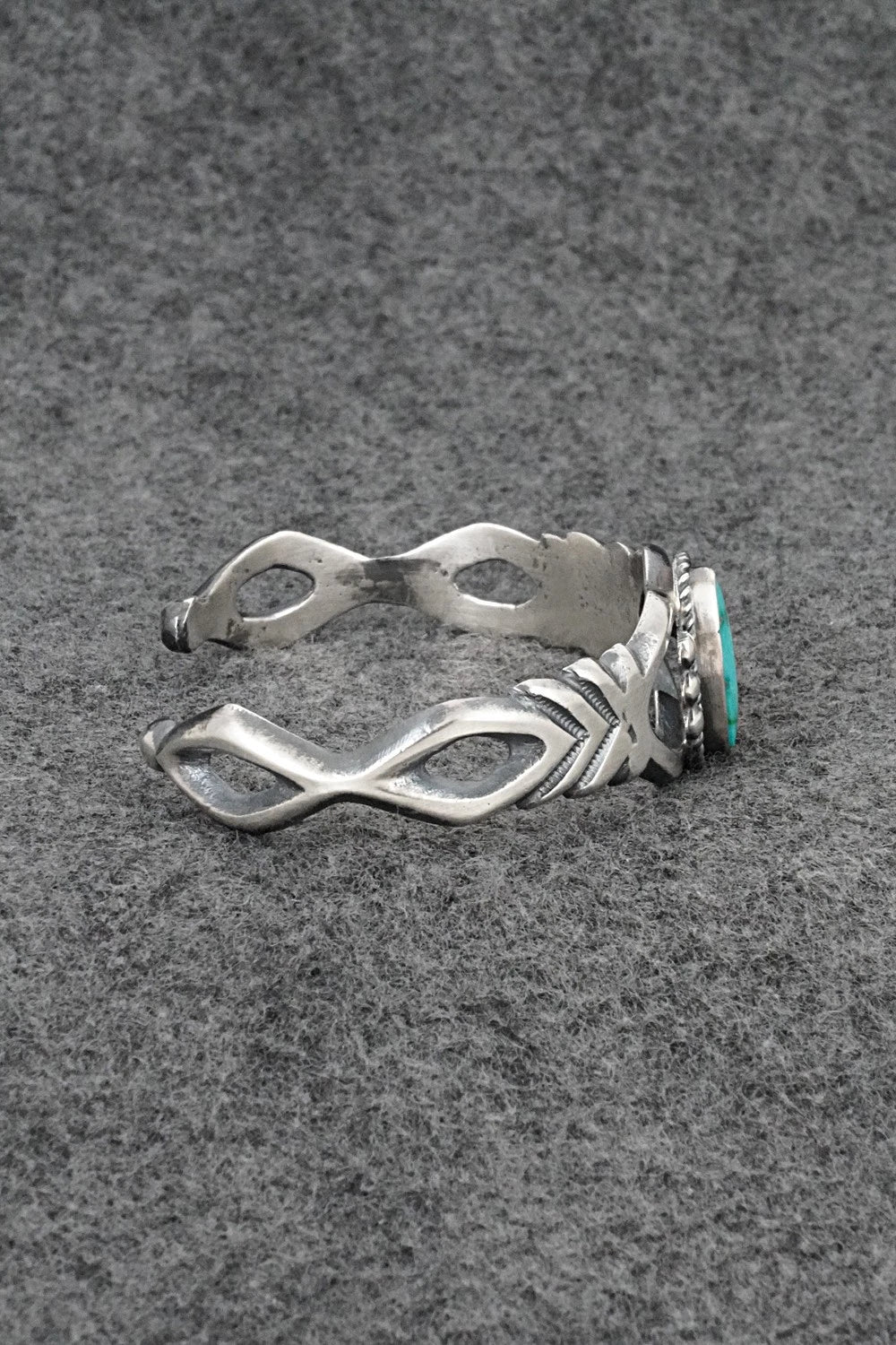 Turquoise & Sterling Silver Bracelet - Harrison Bitsue