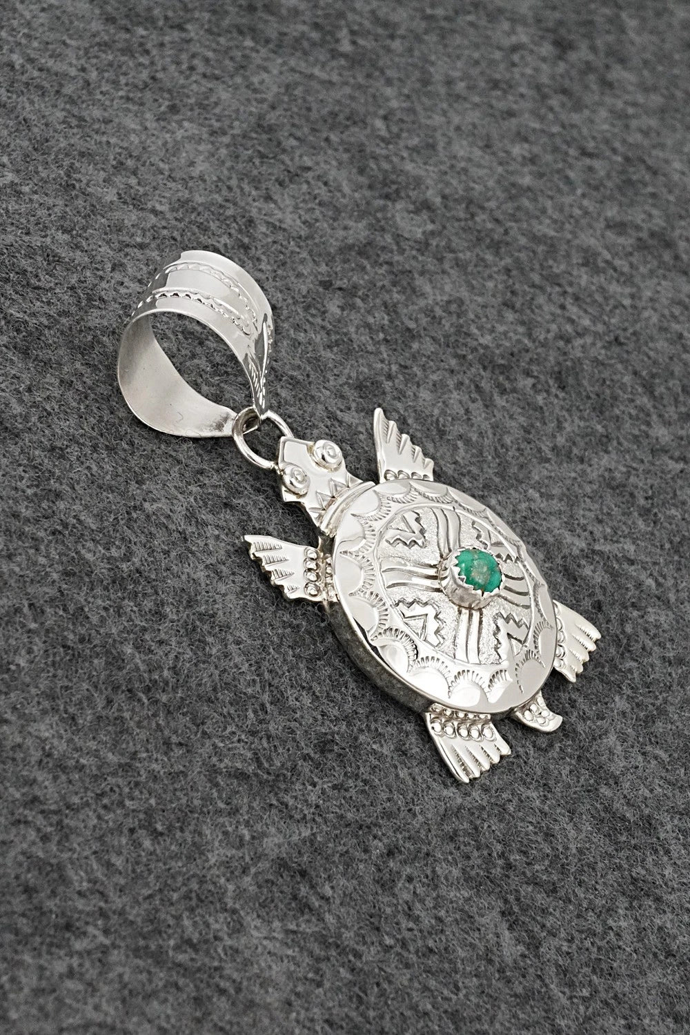 Turquoise & Sterling Silver Pendant - Alonzo Mariano