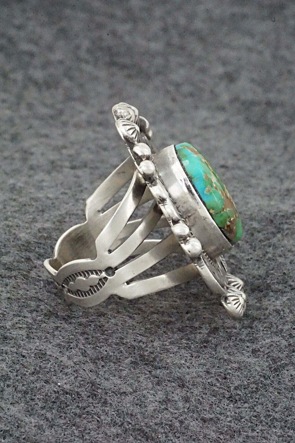 Turquoise & Sterling Silver Ring - Tom Lewis - Size 8