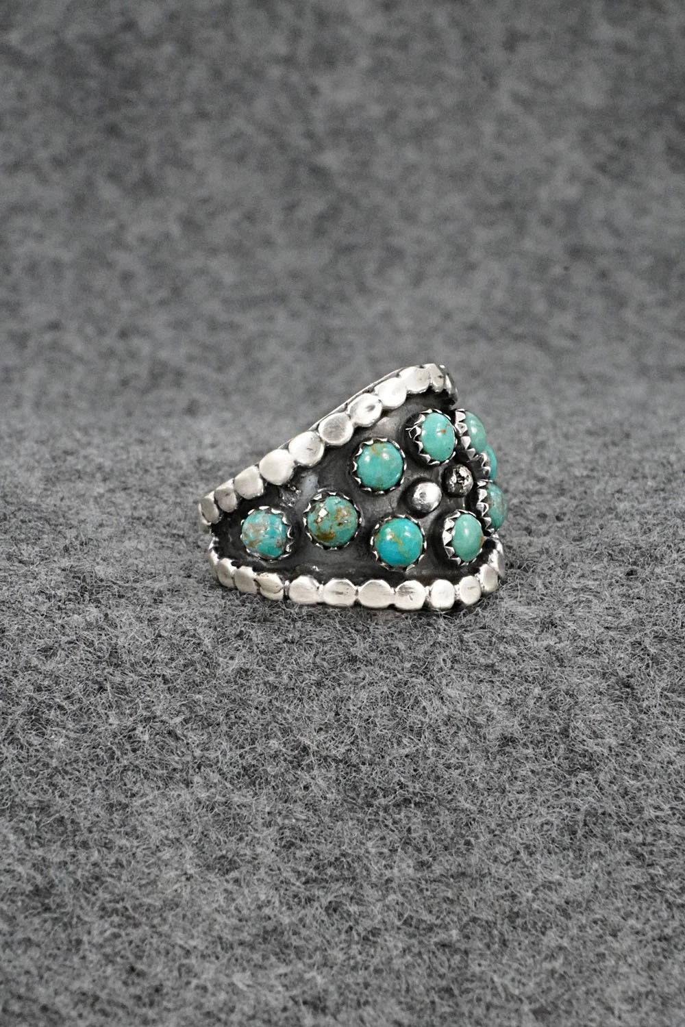 Turquoise & Sterling Silver Ring - Harry B. Yazzie - Size 6.5