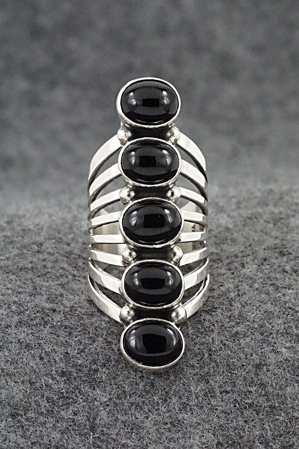 Onyx & Sterling Silver Ring - Thomas Yazzie - Size 8