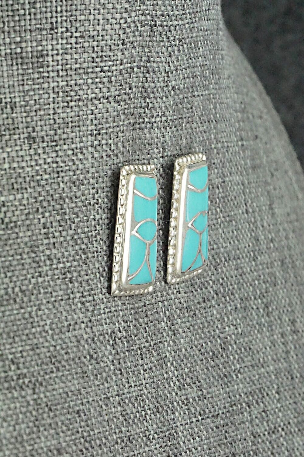 Turquoise & Sterling Silver Earrings - Karlene Seowtewa