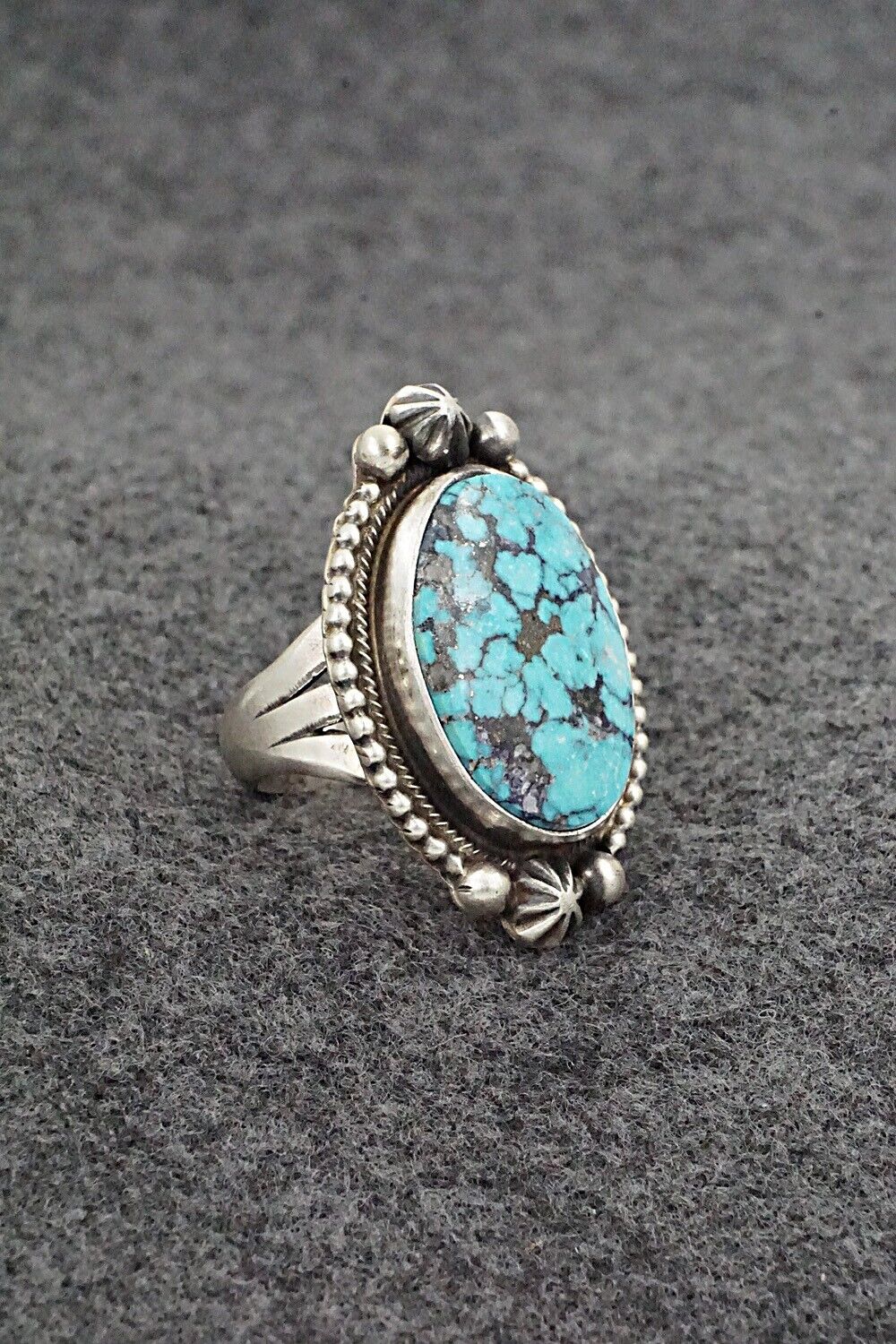 Turquoise & Sterling Silver Ring - Kathleen Livingston - Size 7.5