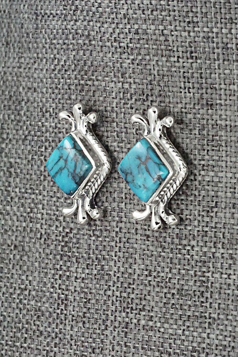 Turquoise and Sterling Silver Earrings - Louise Joe