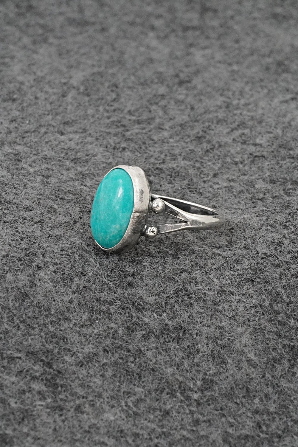 Turquoise and Sterling Silver Ring - Jerryson Henio - Size 6.75