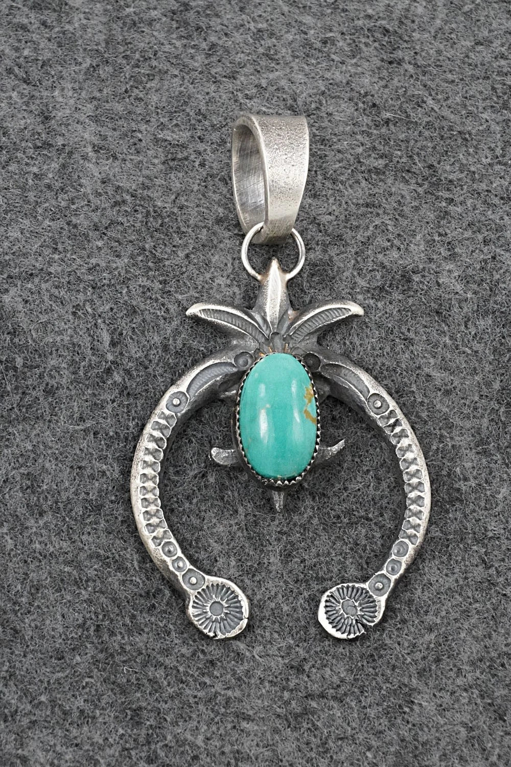 Turquoise & Sterling Silver Naja Pendant - Eva Billah