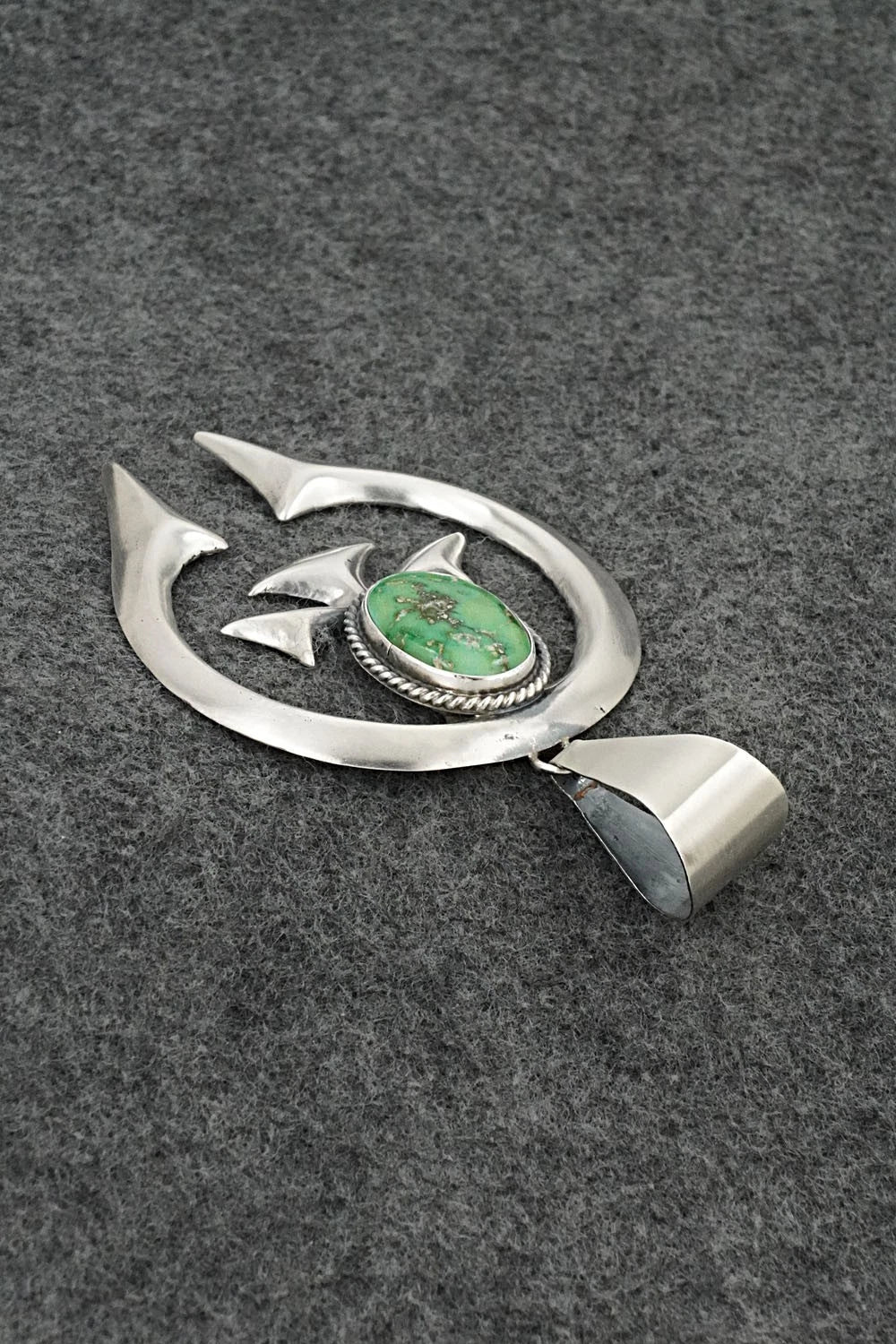 Turquoise & Sterling Silver Pendant - Eugene Gruber