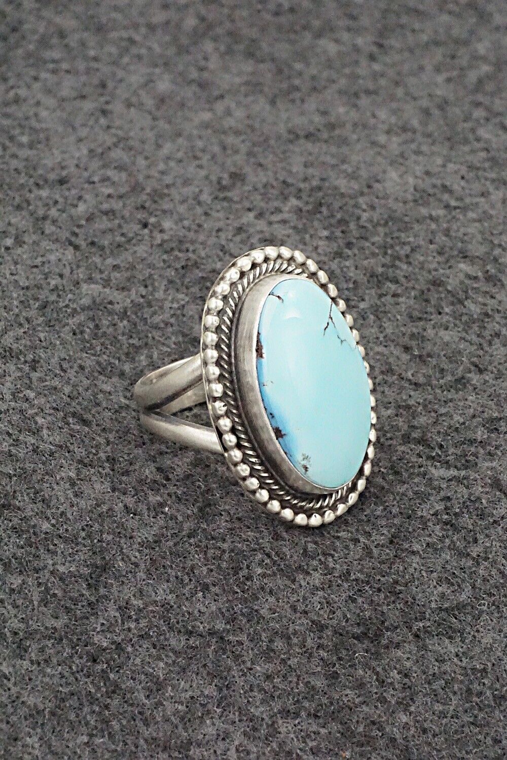 Turquoise & Sterling Silver Ring - Bobby Johnson - Size 8