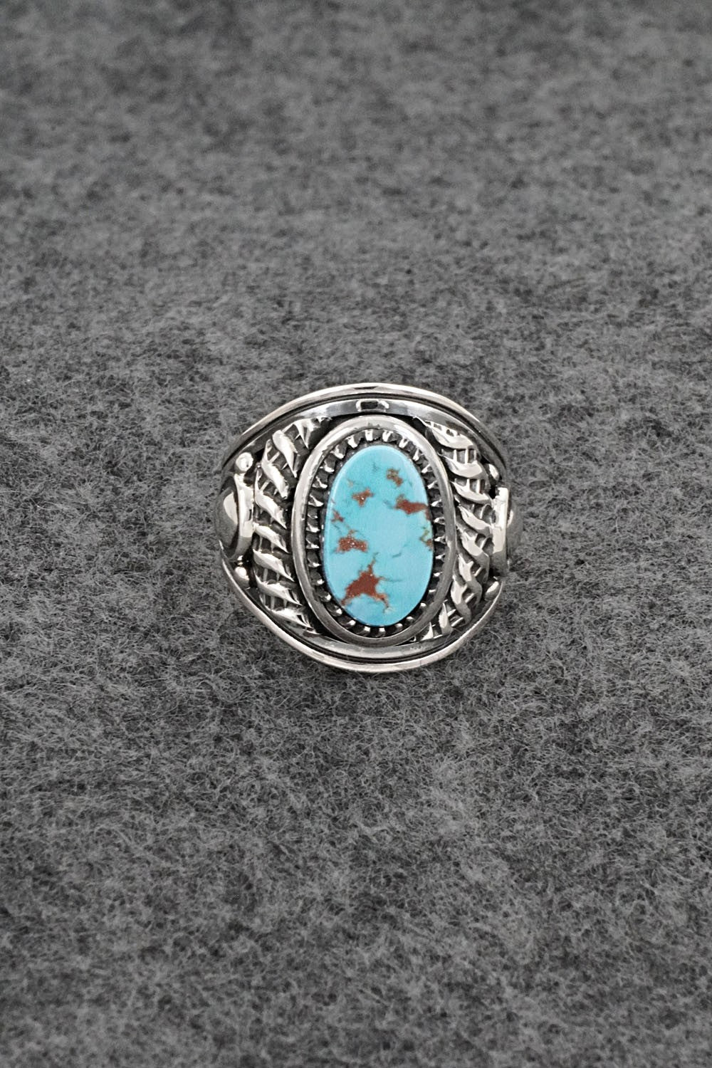 Turquoise & Sterling Silver Ring - Derrick Gordon - Size 8