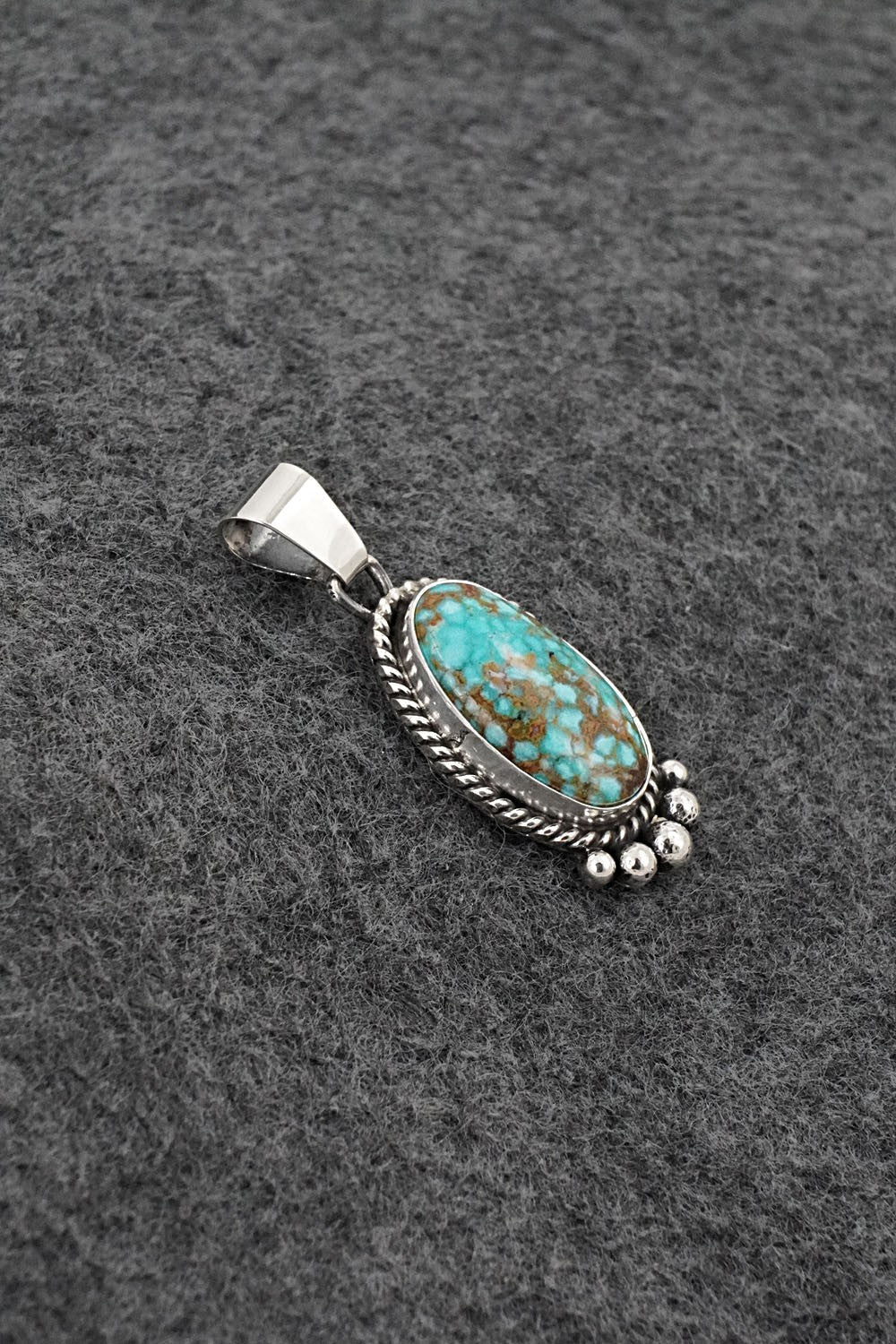 Turquoise & Sterling Silver Pendant - Eugene Gruber
