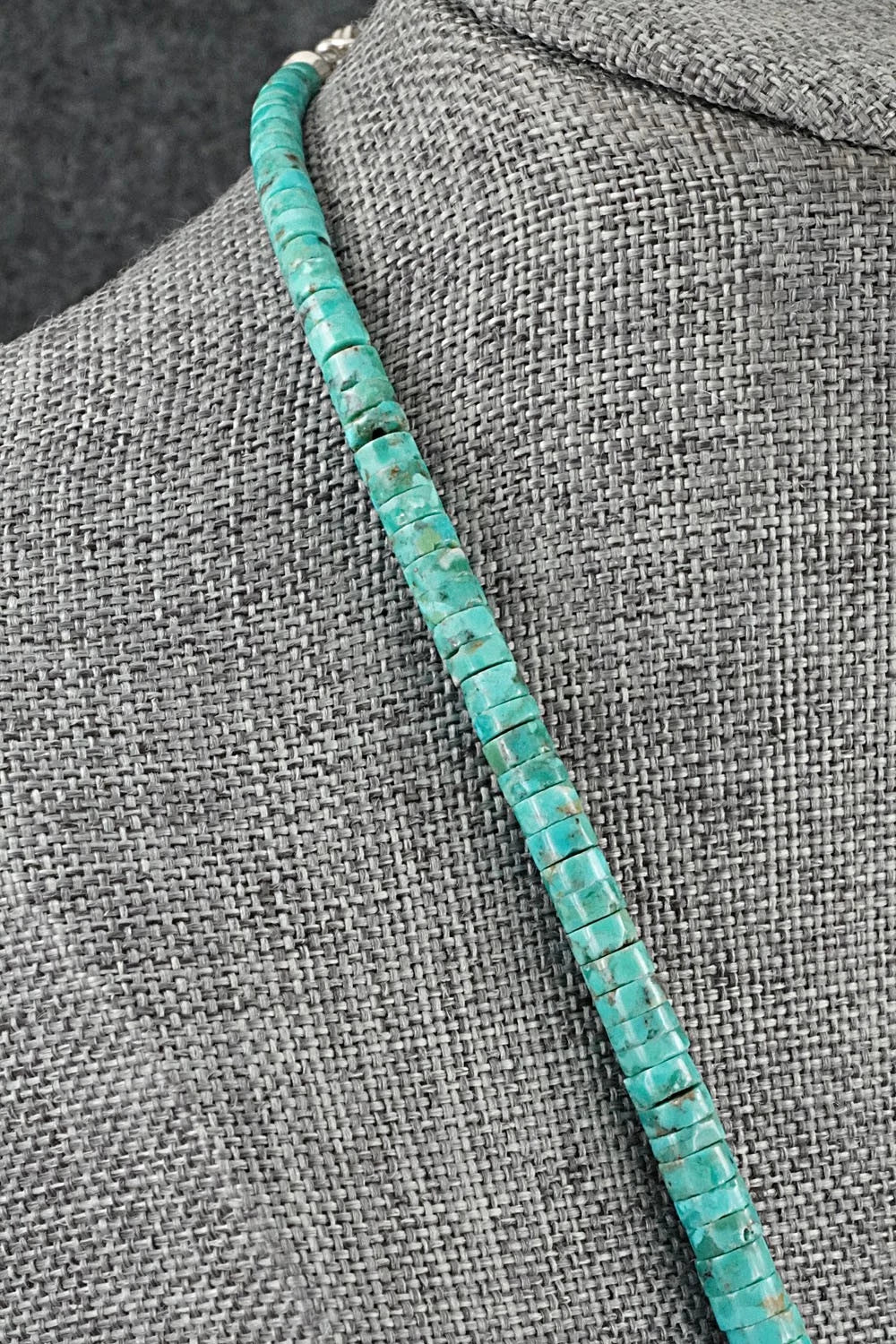 Turquoise & Sterling Silver Necklace 18" - Doreen Jake