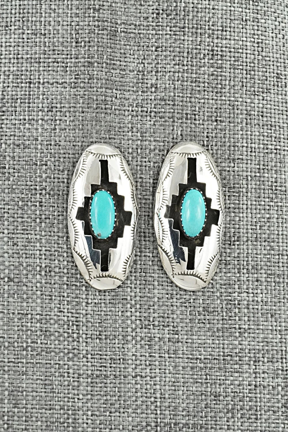 Turquoise & Sterling Silver Earrings - Felix Perry