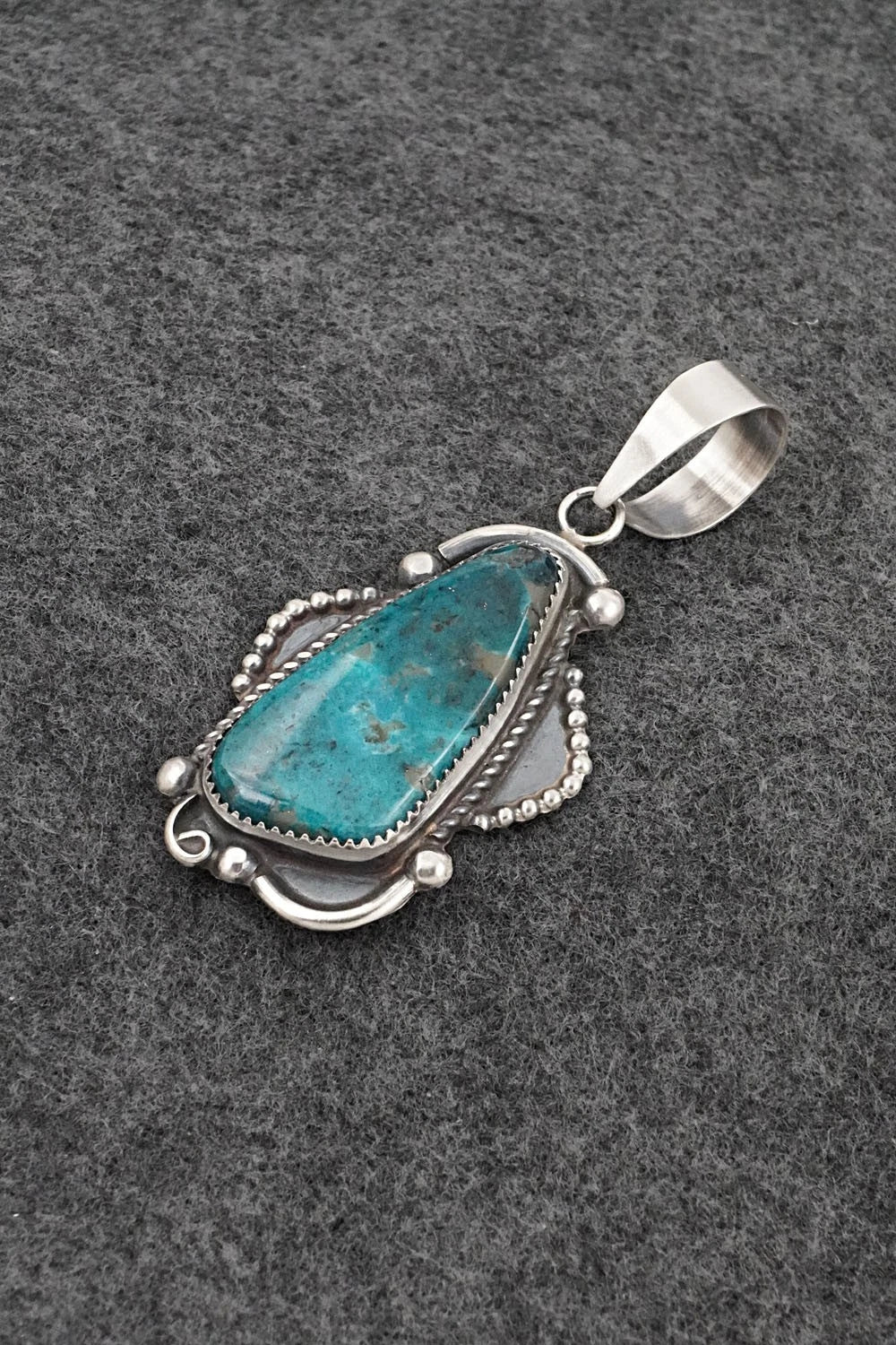 Turquoise & Sterling Silver Pendant - Leslie Nez