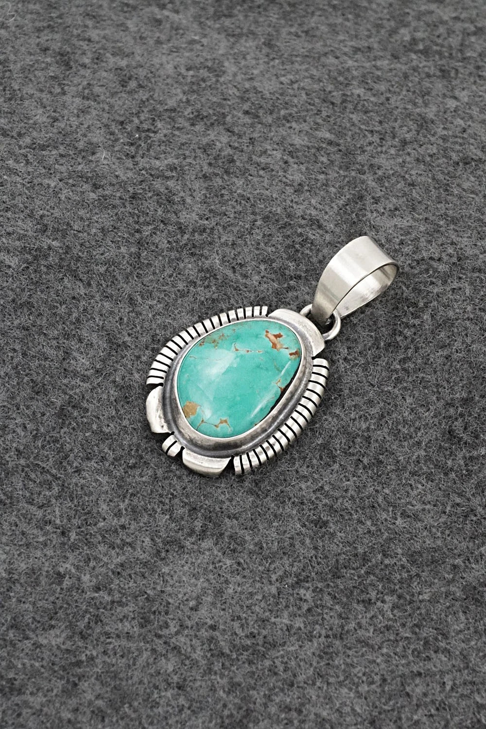 Turquoise & Sterling Silver Pendant - Thomas Franscisco