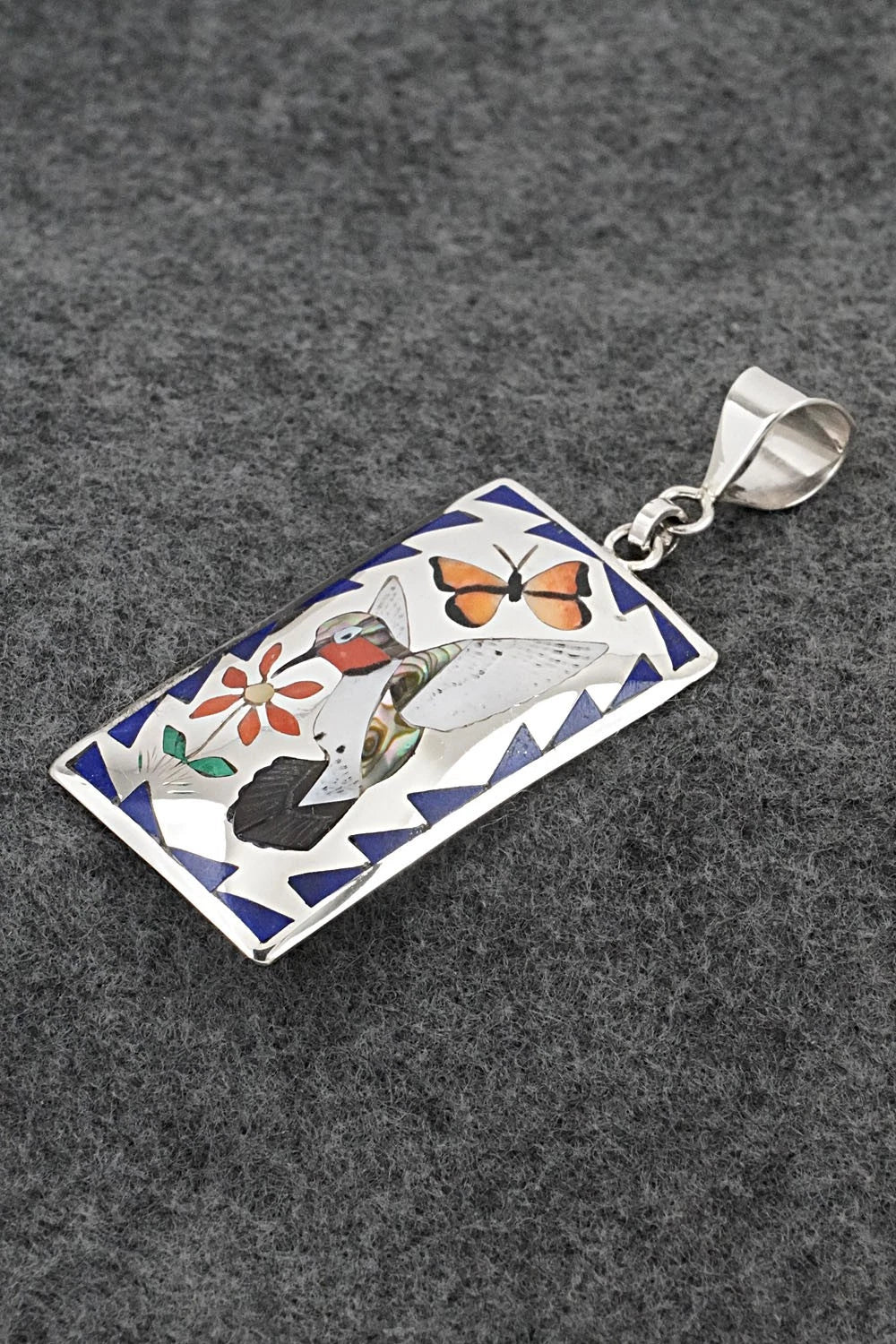 Multi-Stone & Sterling Silver Pendant - Quinton Quam Sr.