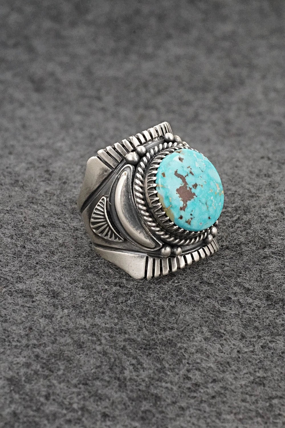 Turquoise & Sterling Silver Ring - Derrick Gordon - Size 10