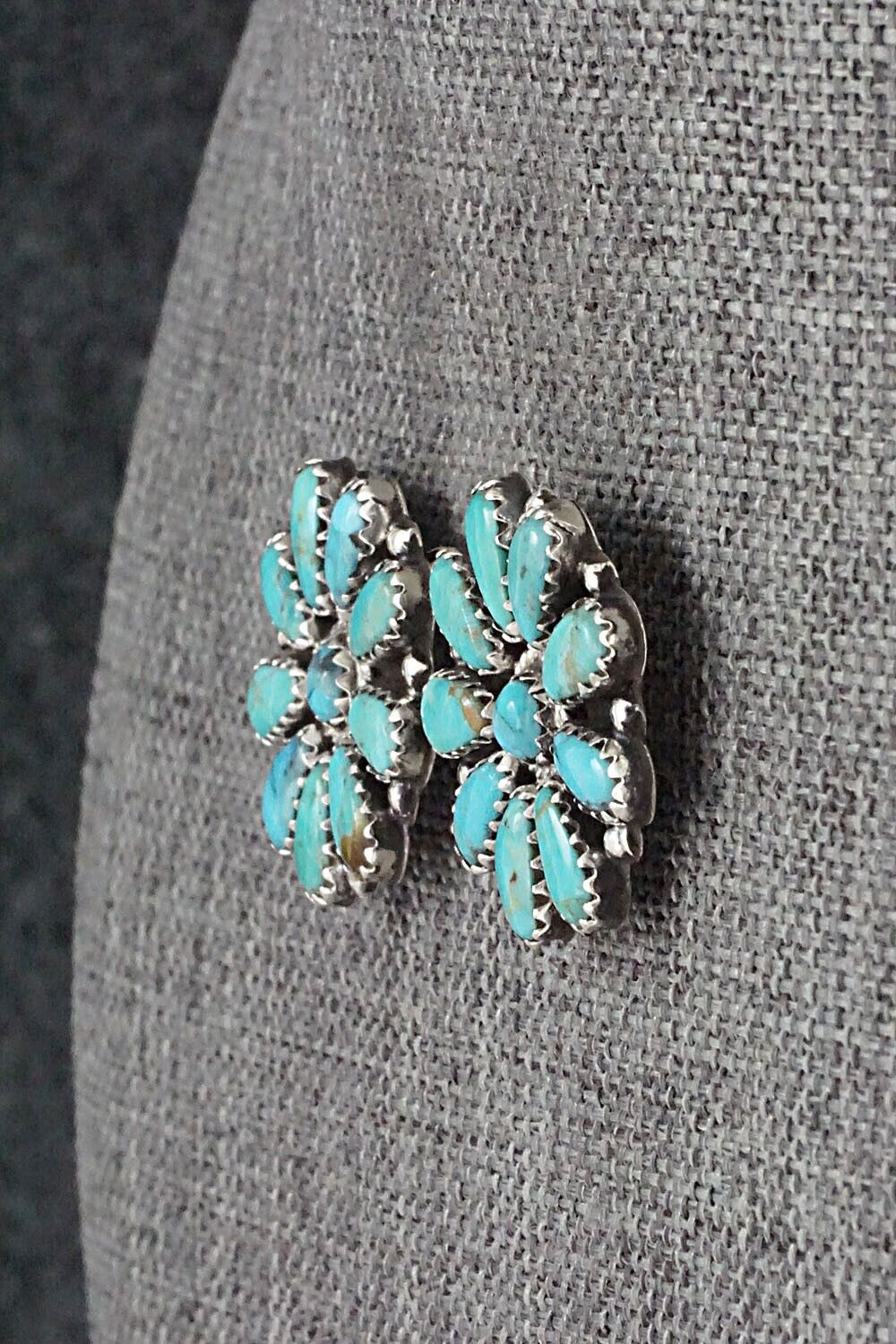 Turquoise and Sterling Silver Earrings - Zeita Begay