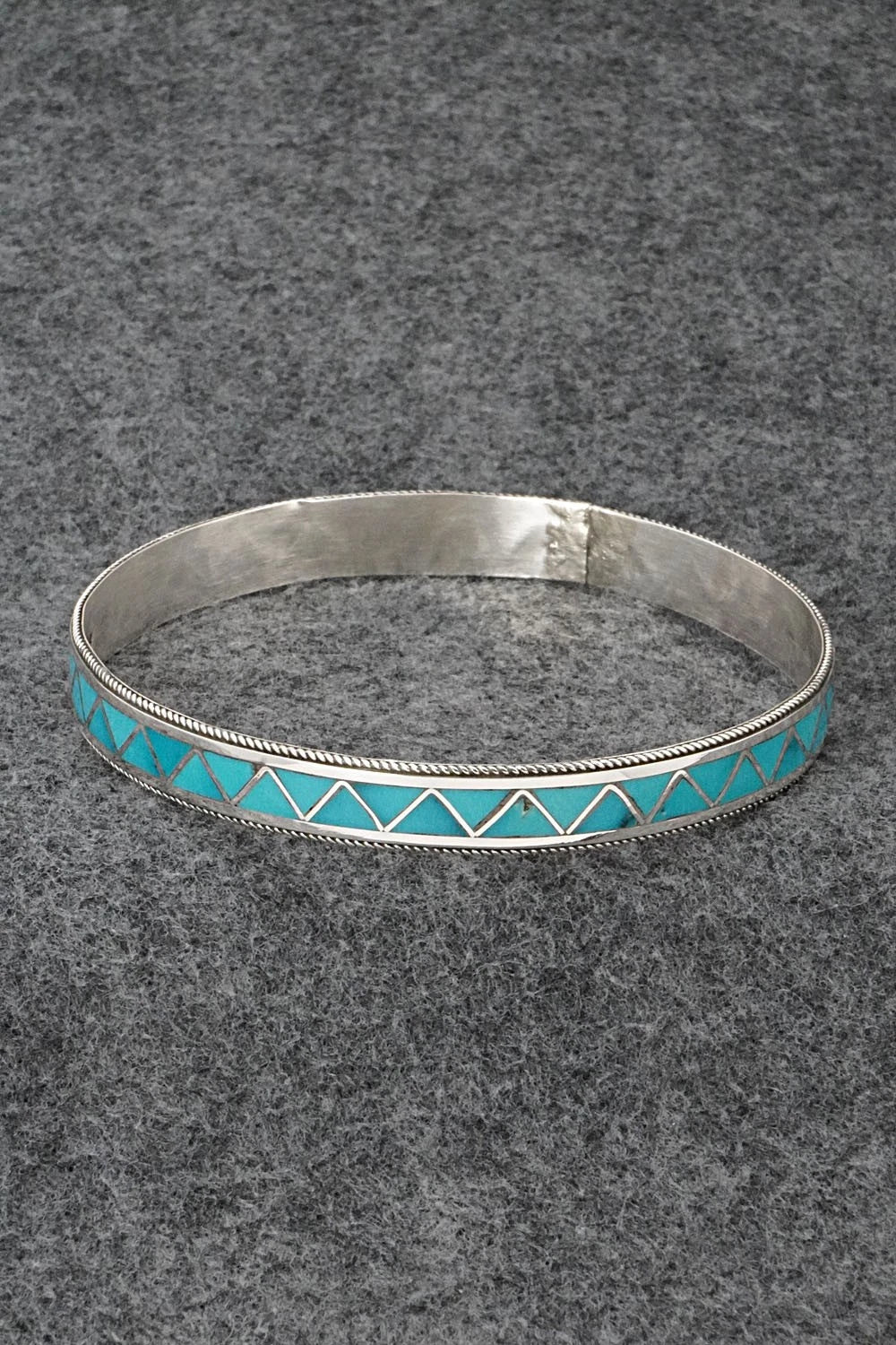 Turquoise & Sterling Silver Bangle Bracelet - Claudine Haloo