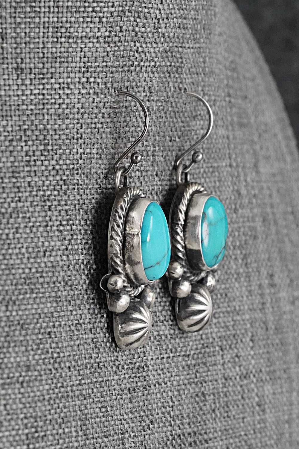 Turquoise & Sterling Silver Squash Blossom Set - Bobby Johnson