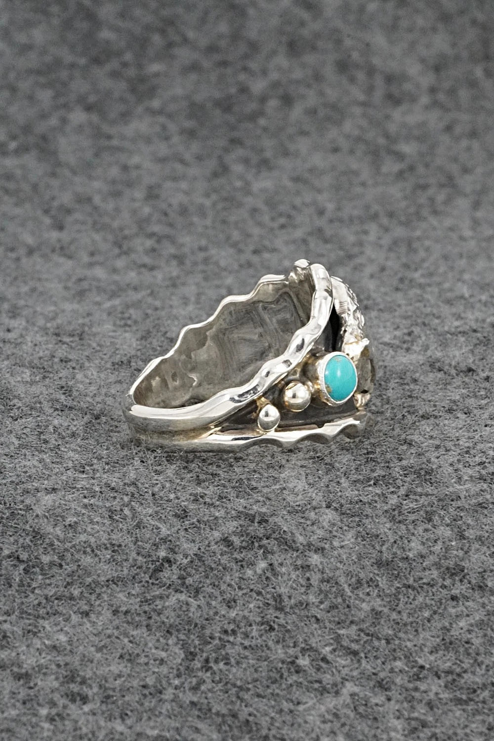 Turquoise & Sterling Silver Ring - Genevieve Francisco - Size 13