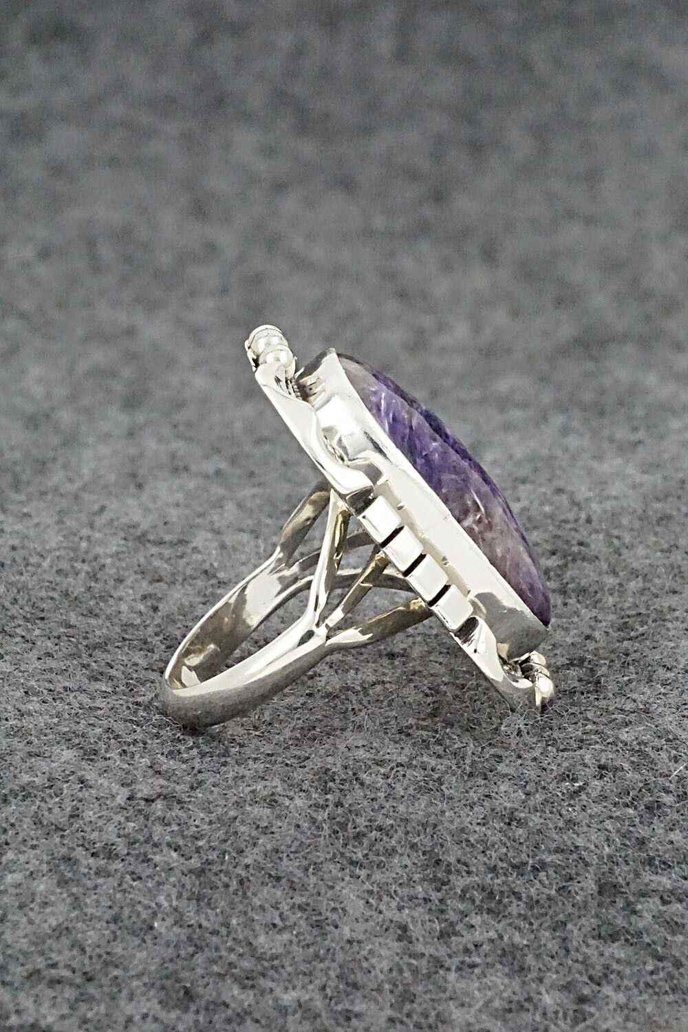 Charoite & Sterling Silver Ring - Samuel Yellowhair - Size 6.75