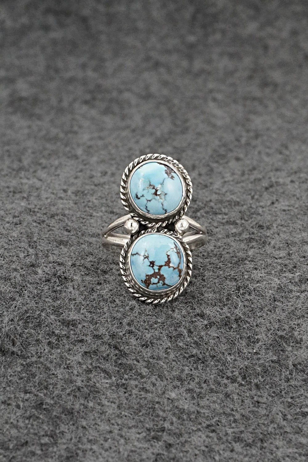 Turquoise & Sterling Silver Ring - Eugene Gruber - Size 6