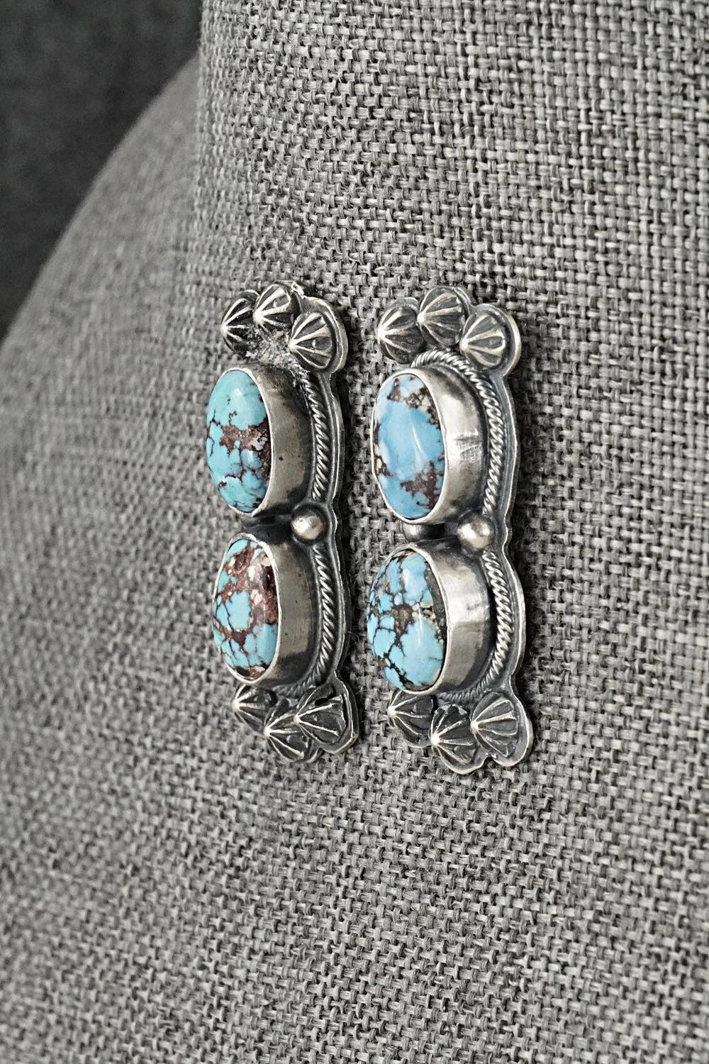 Turquoise & Sterling Silver Necklace and Earrings Set - Darrin Livingston