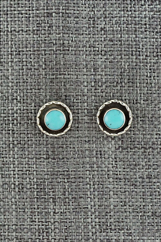 Turquoise & Sterling Silver Earrings - Carina Leekity