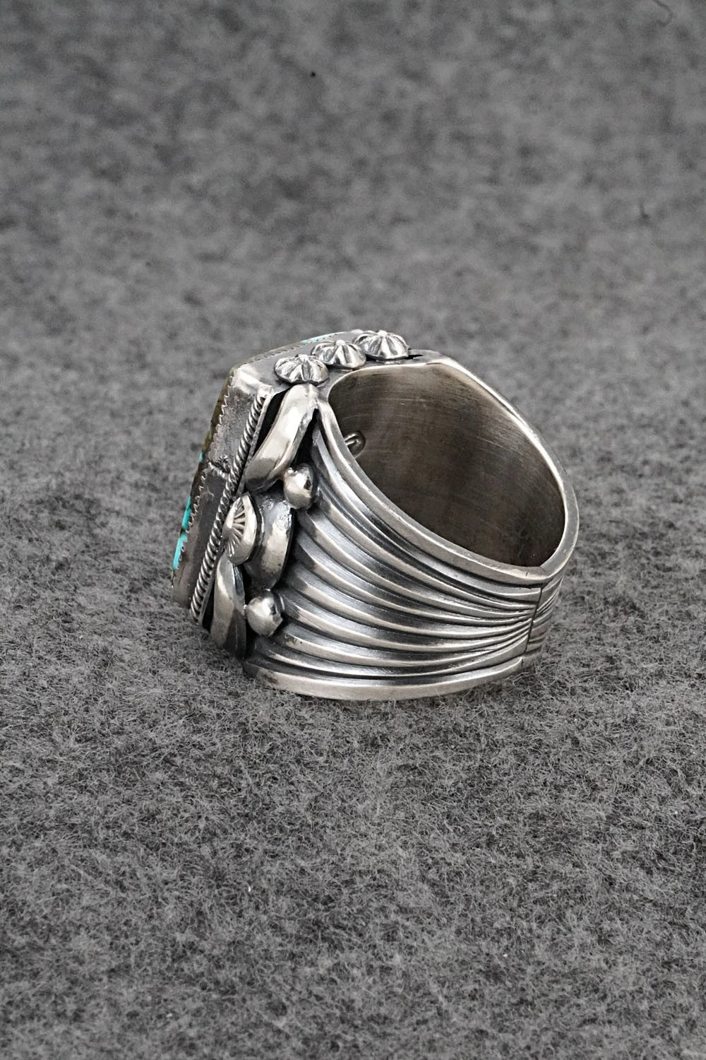 Turquoise & Sterling Silver Ring - Delbert Gordon - Size 10.5